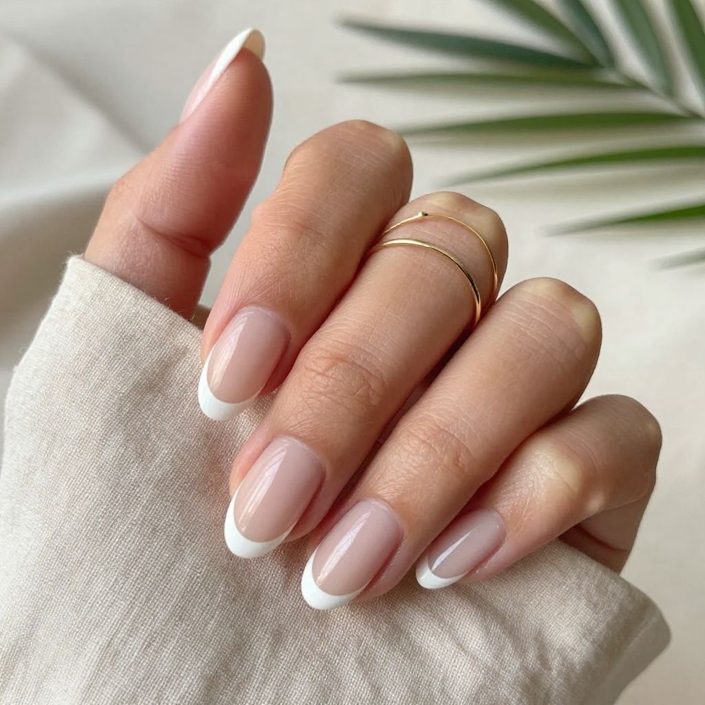 Beachy Nail Inspo - White Linen Cuticle Art