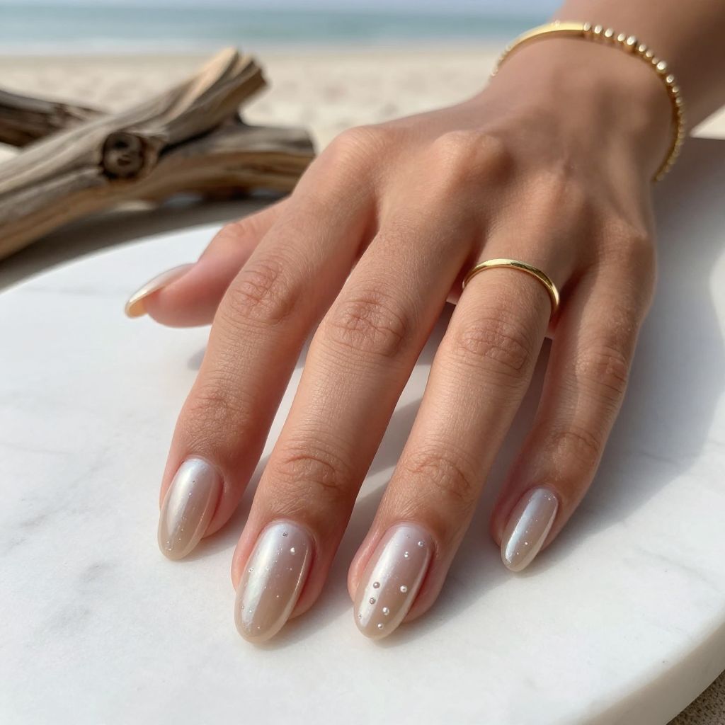 Beachy Nail Inspo - Pearlwashed Nude