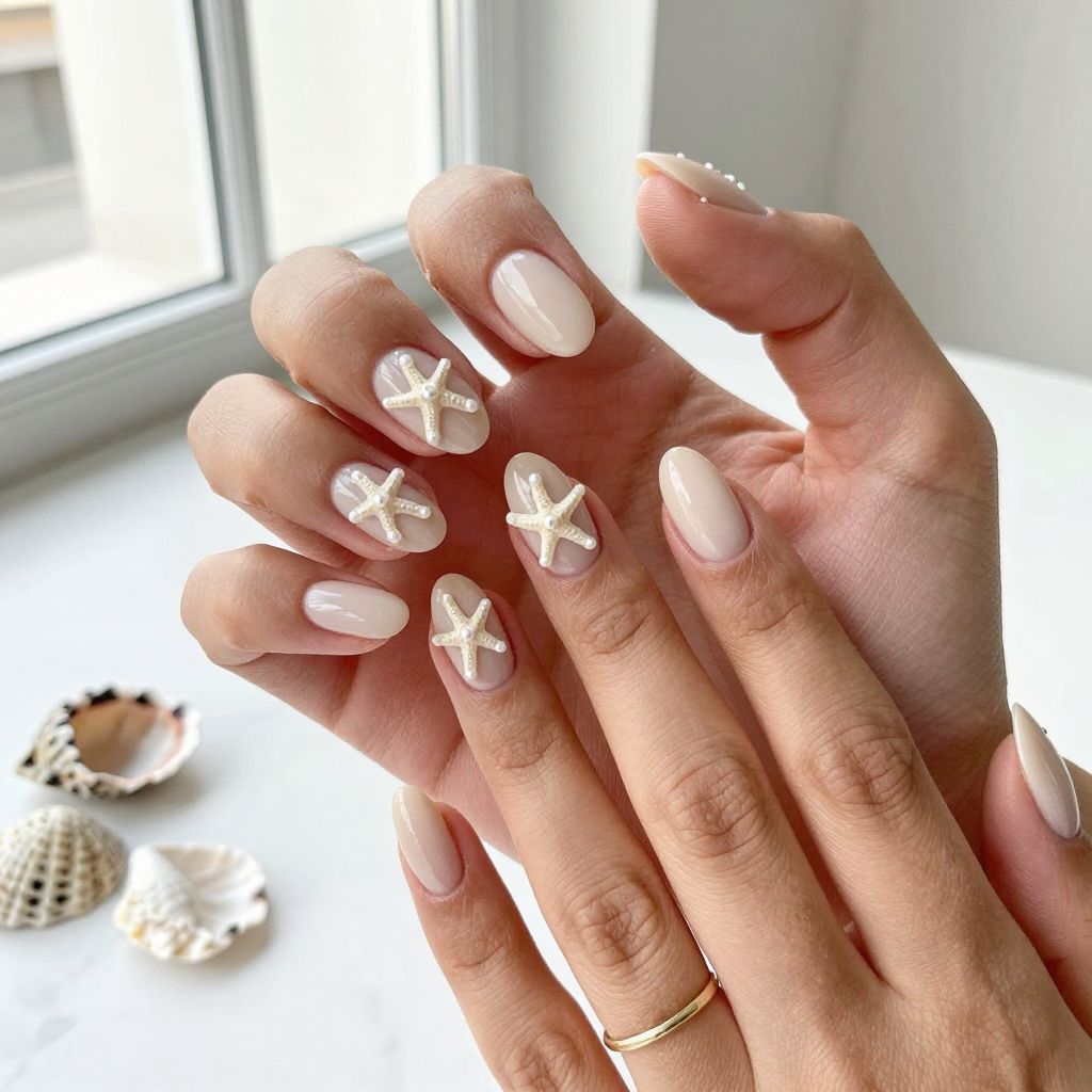 Beachy Nail Inspo - Starfish Accent Nails