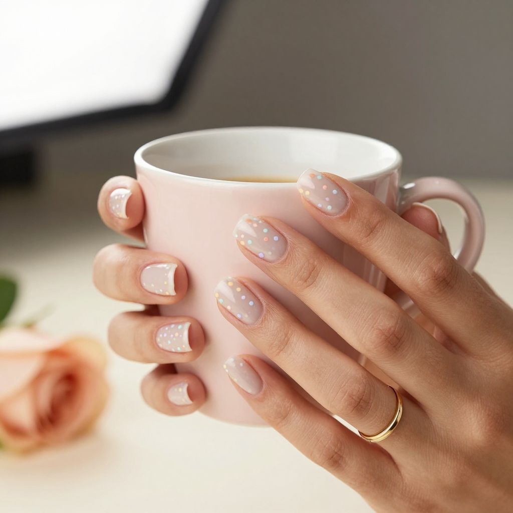 Minimal dot birthday nails