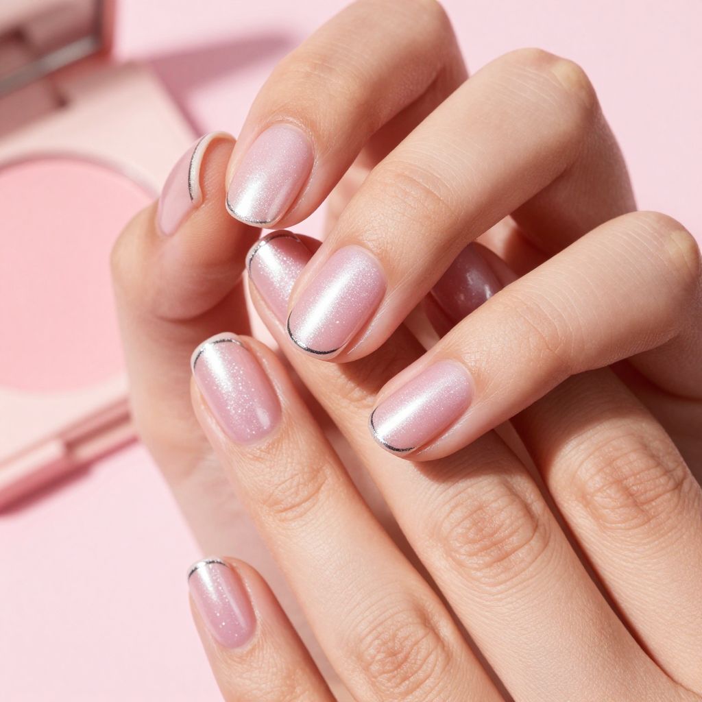 Glazed strawberry milk birthday nails