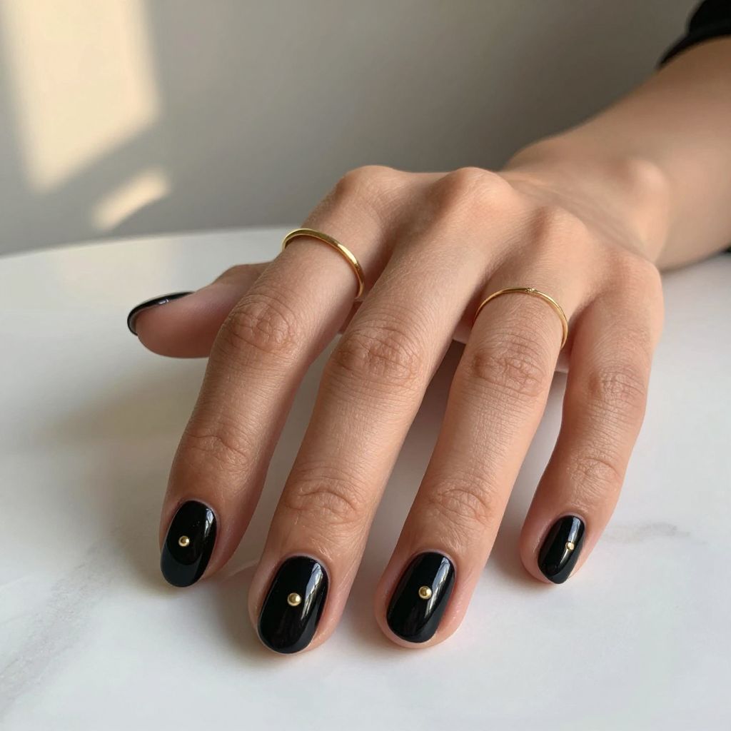 Black And Gold Nail Ideas 10