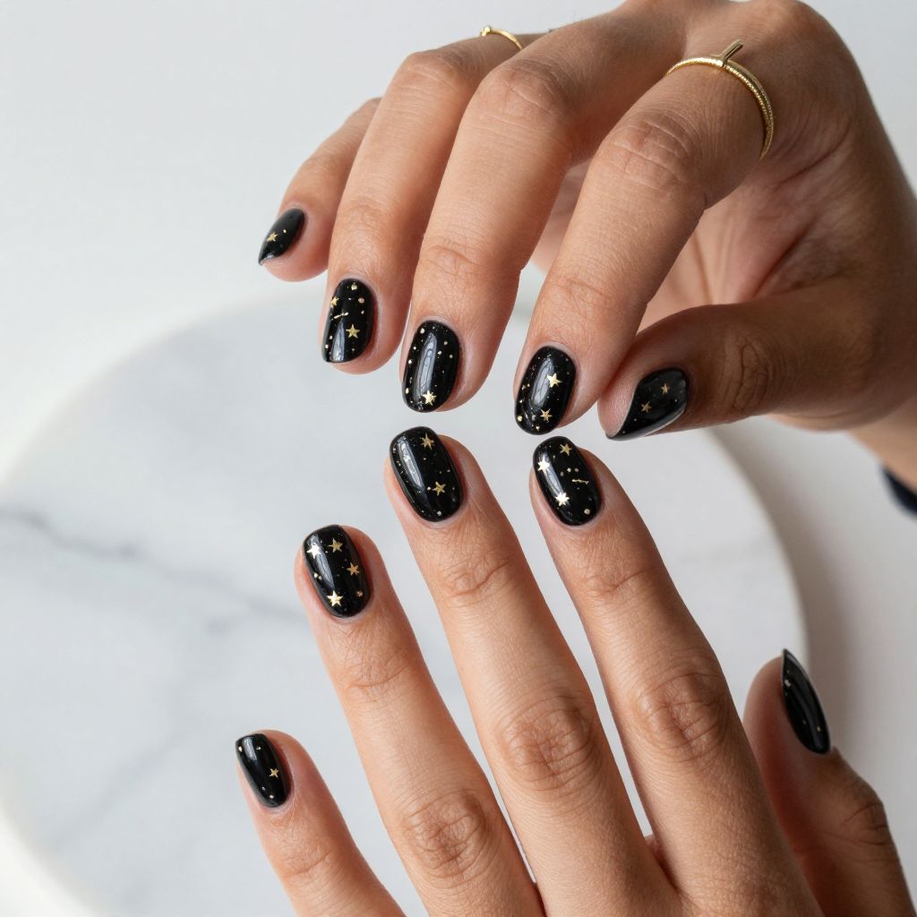 Black And Gold Nail Ideas 15