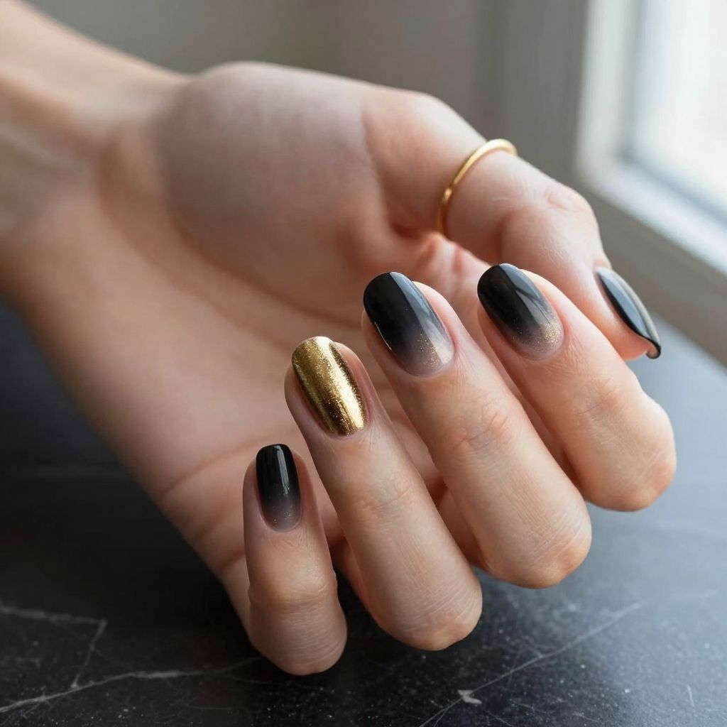 Black And Gold Nail Ideas 9