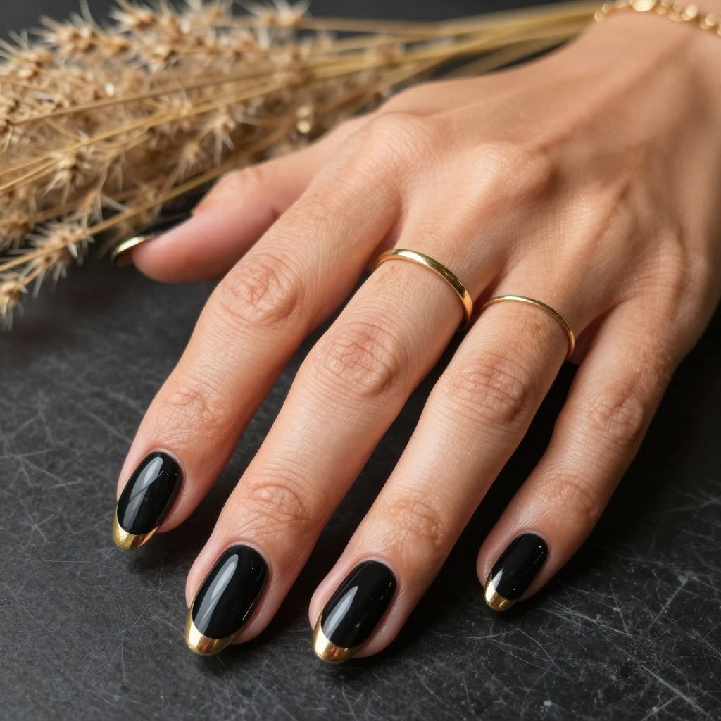 Black And Gold Nail Ideas 8