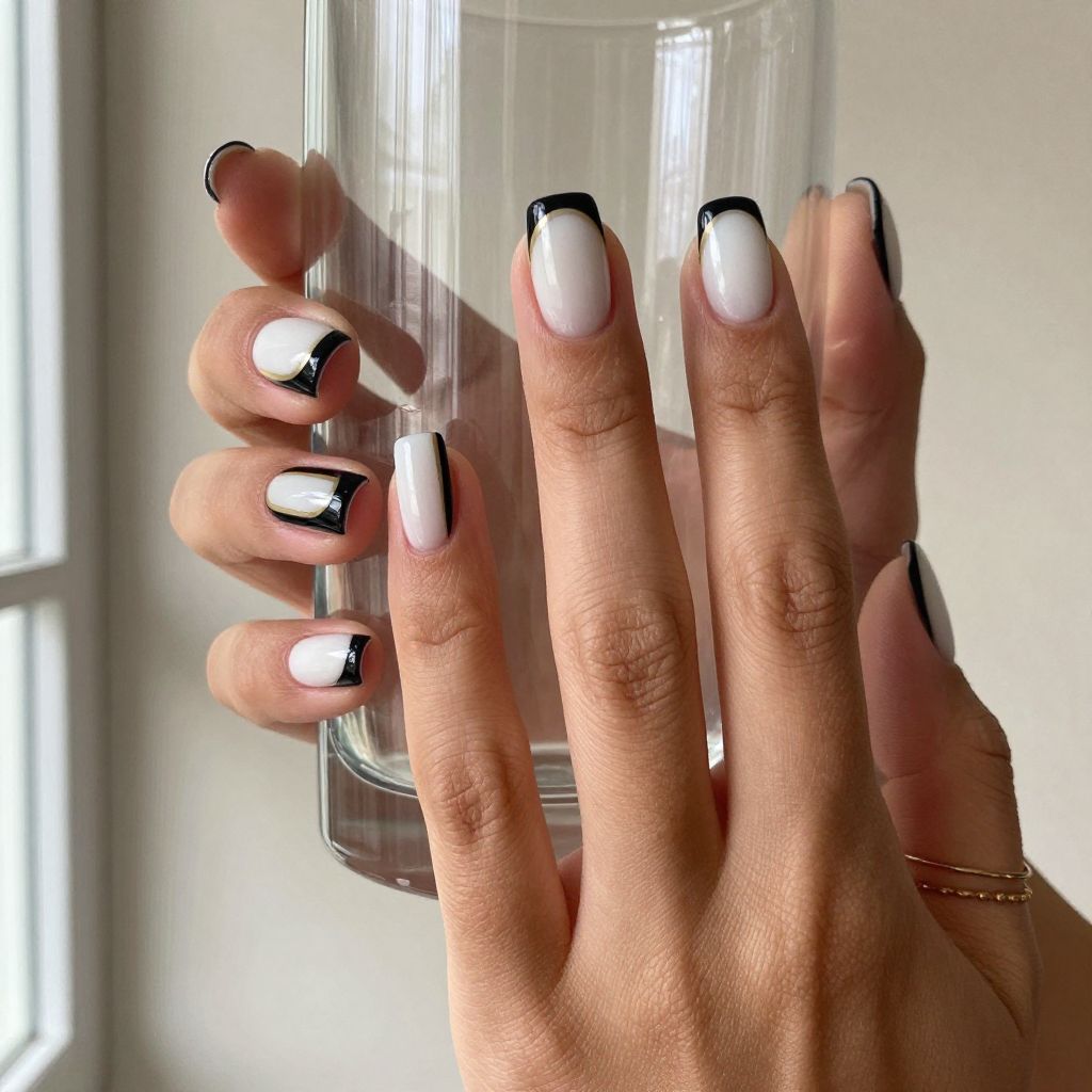 Classic Tuxedo Nails