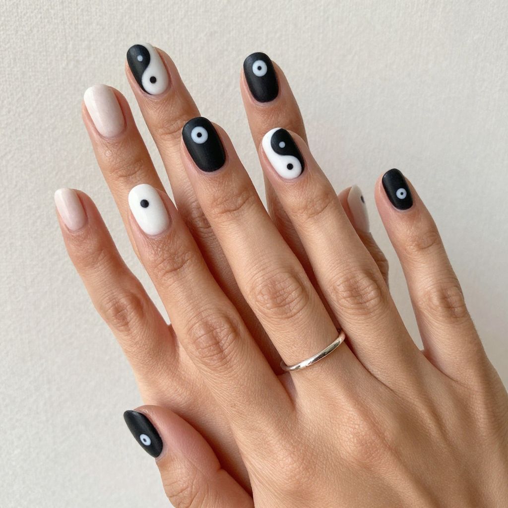 Yin And Yang Nails