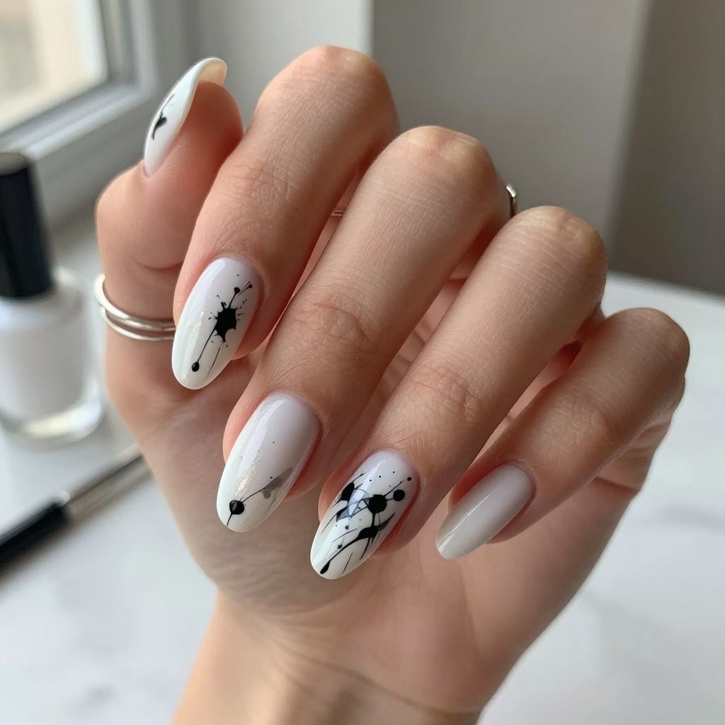 Splatter And Paint Drip Nails