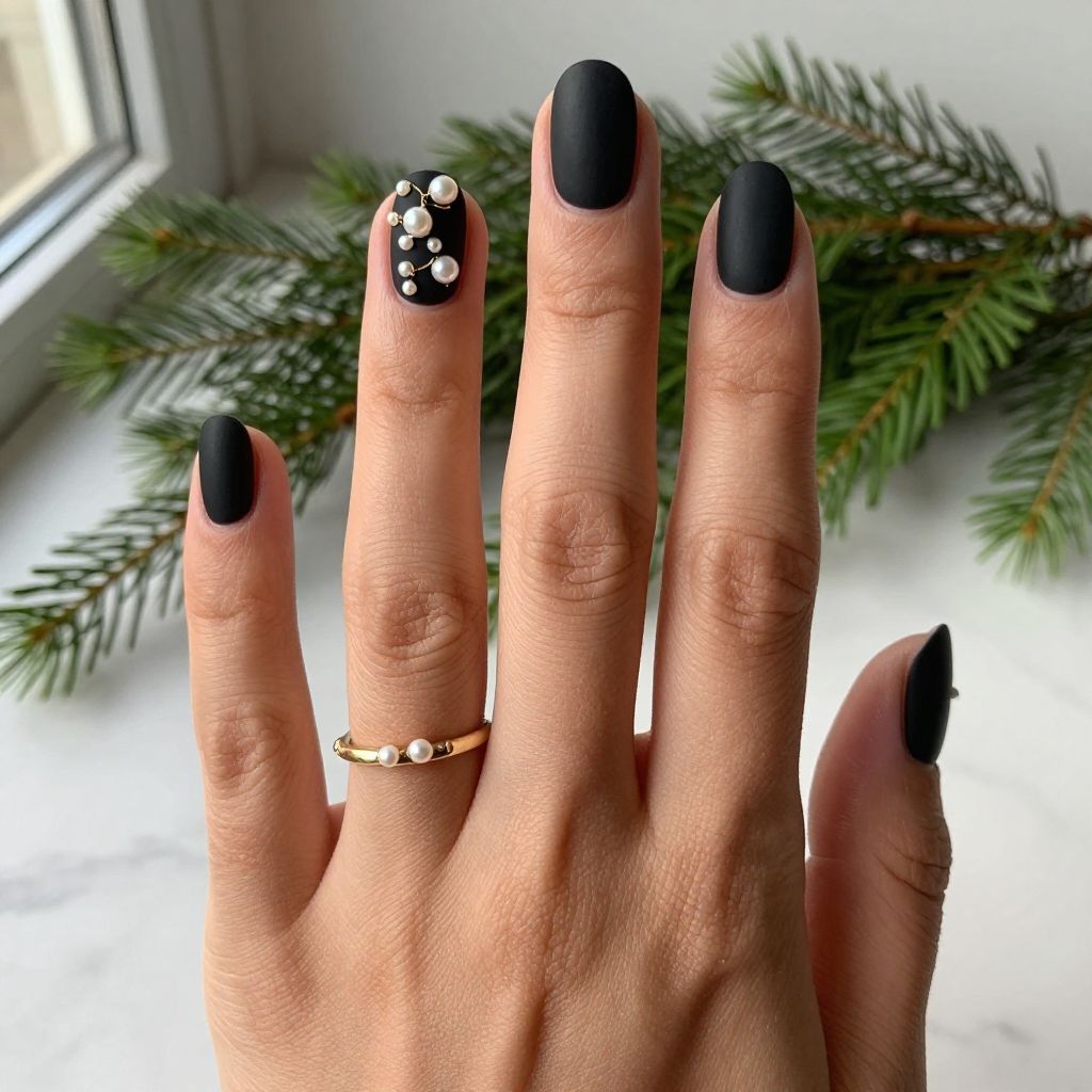 Black Matte with Pearl Accents