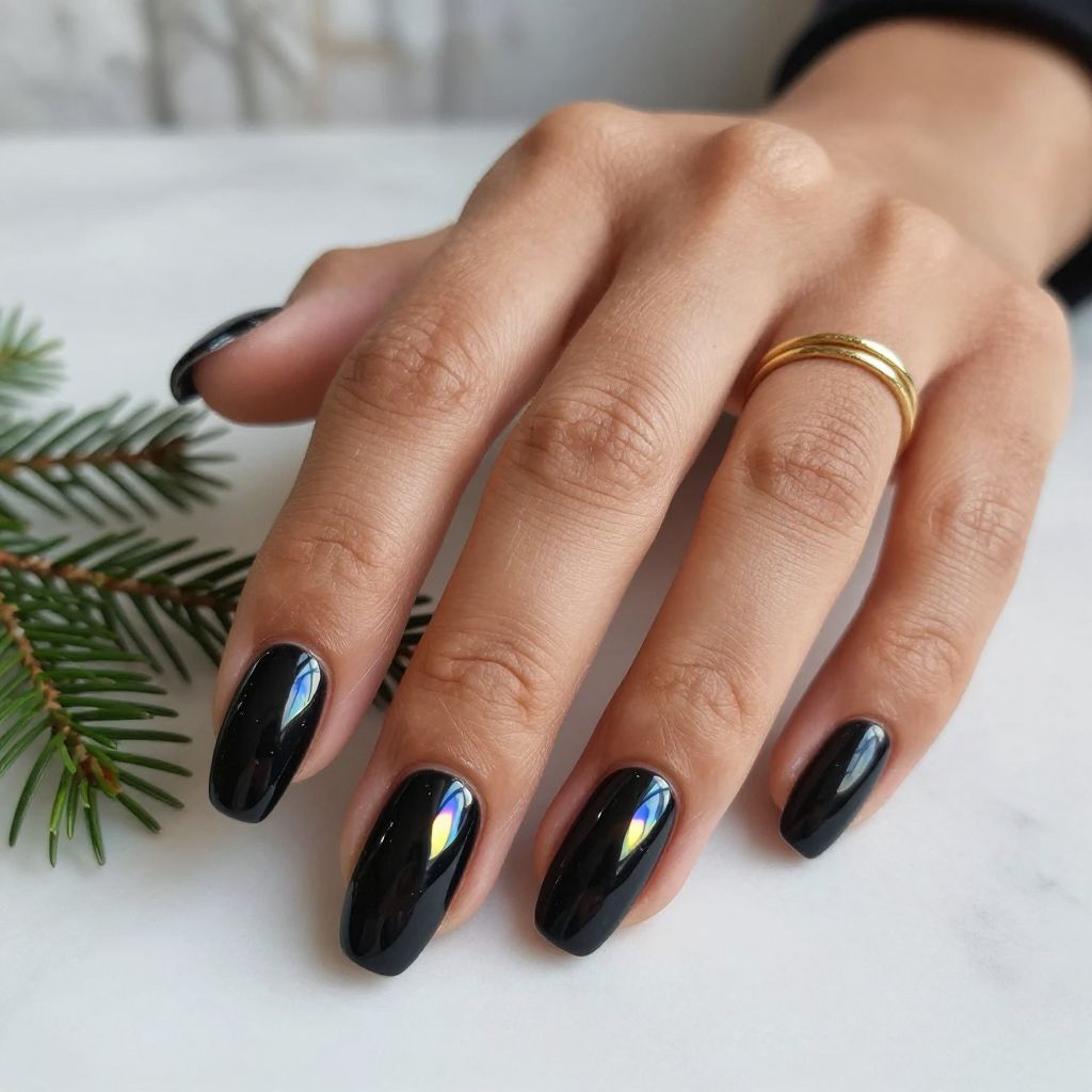 Black with Holographic Christmas Accents