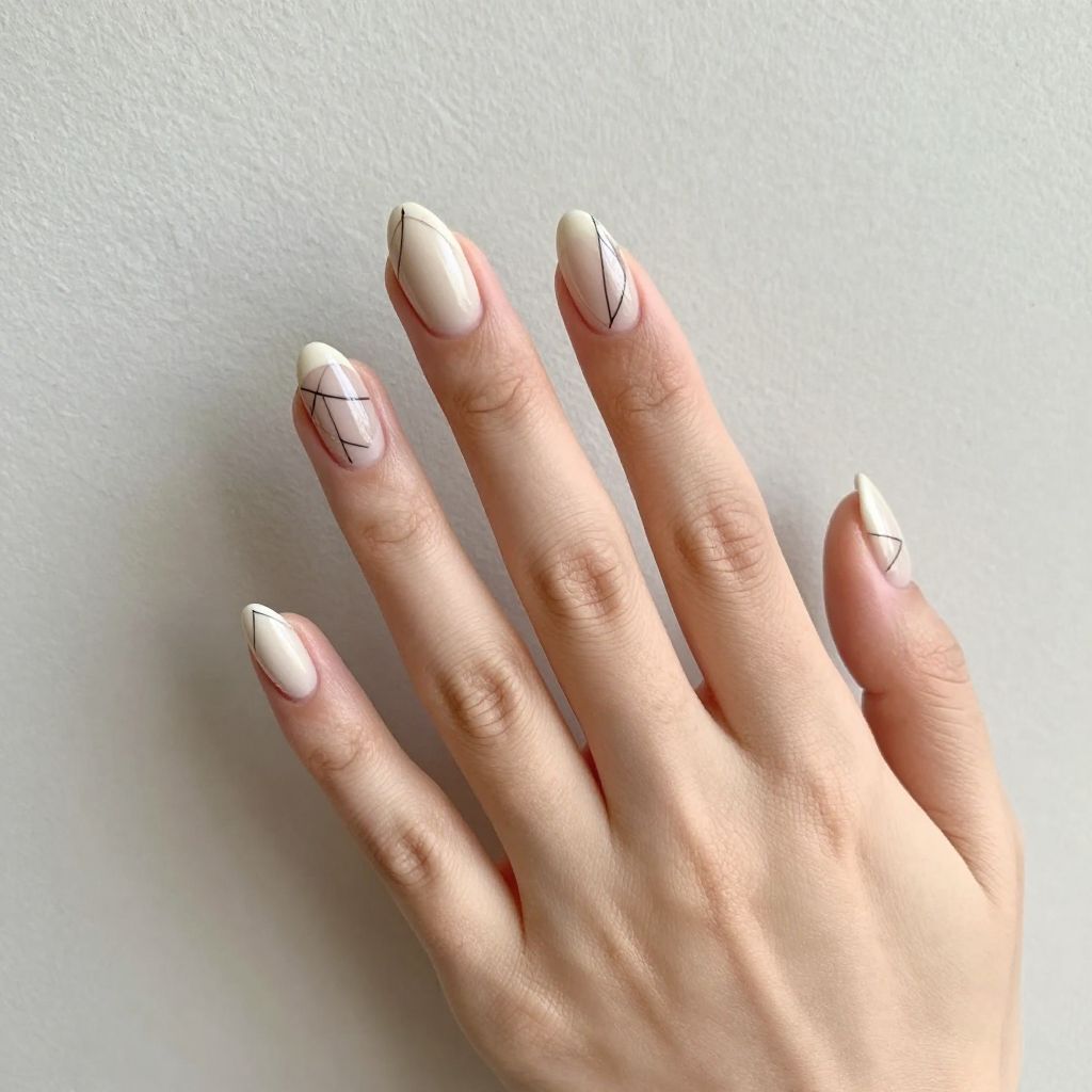 Black French Tip nail idea 9