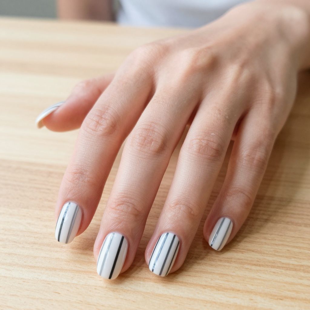 Black French Tip nail idea 8