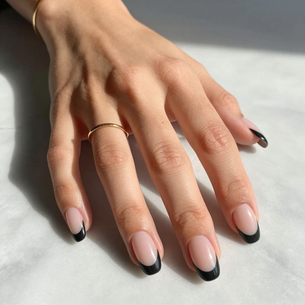 Matte Black French Tips