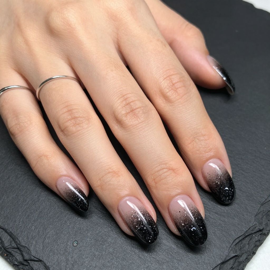 Black Glitter Ombre with Fade