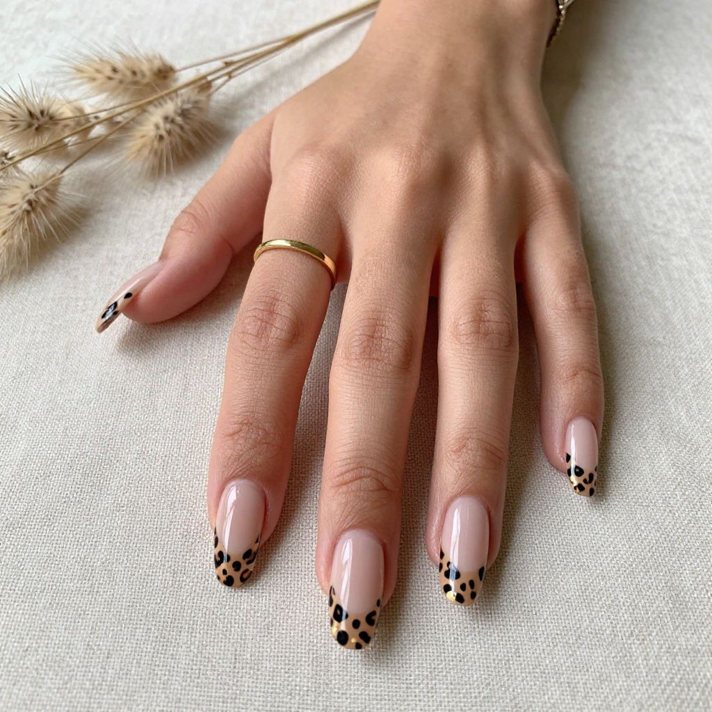 Black Leopard Print Nails