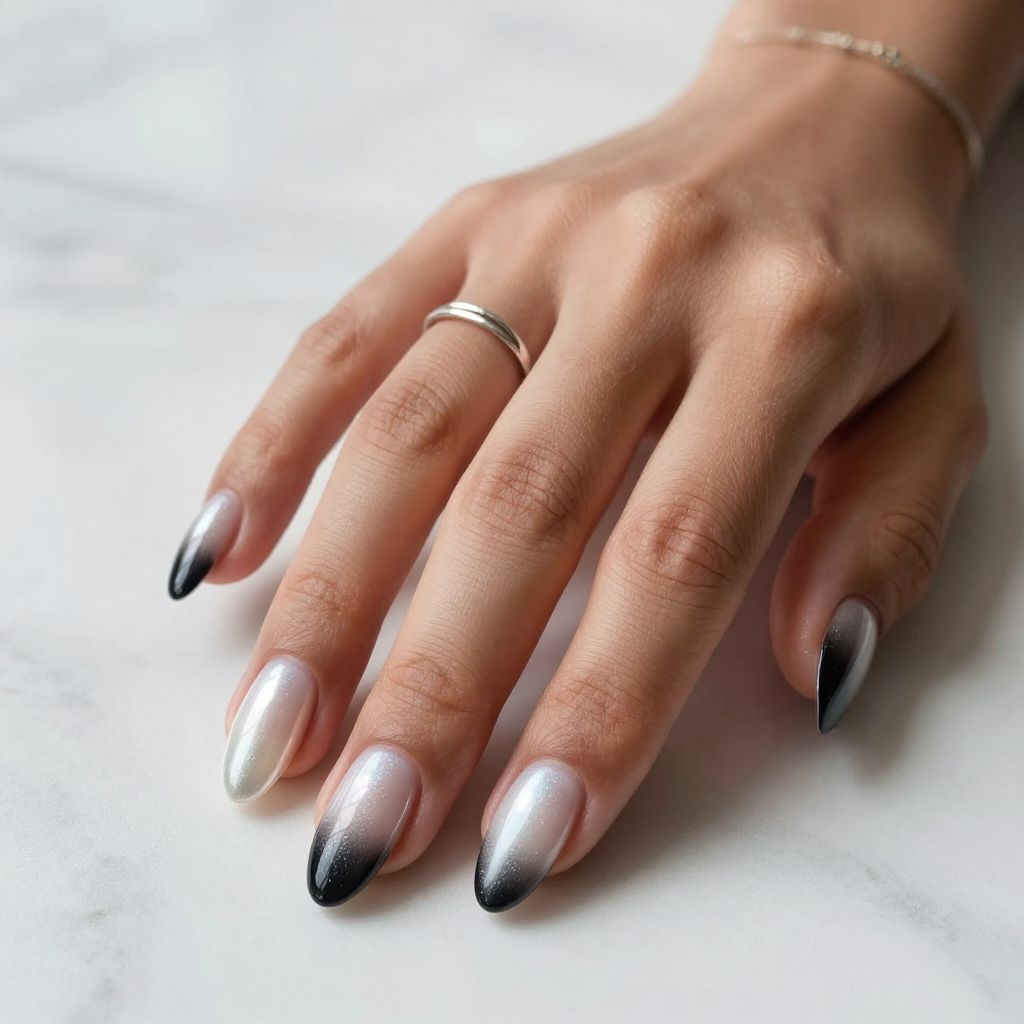 Black Reverse Ombre with Pearl