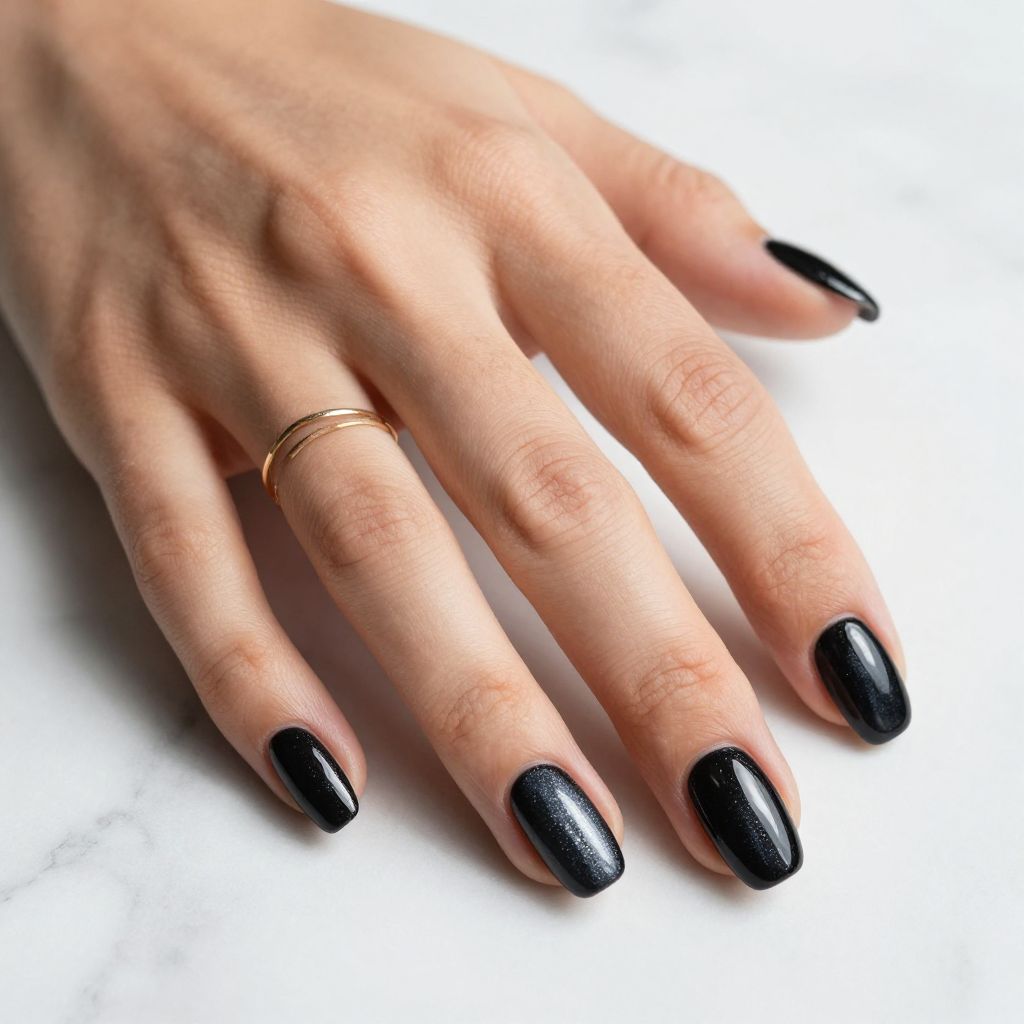 Black Cat Eye Effect Nails