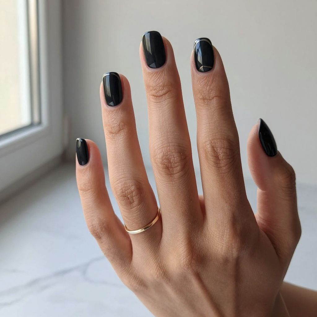 Black nail design 12