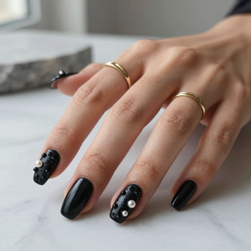 Black nail design 14