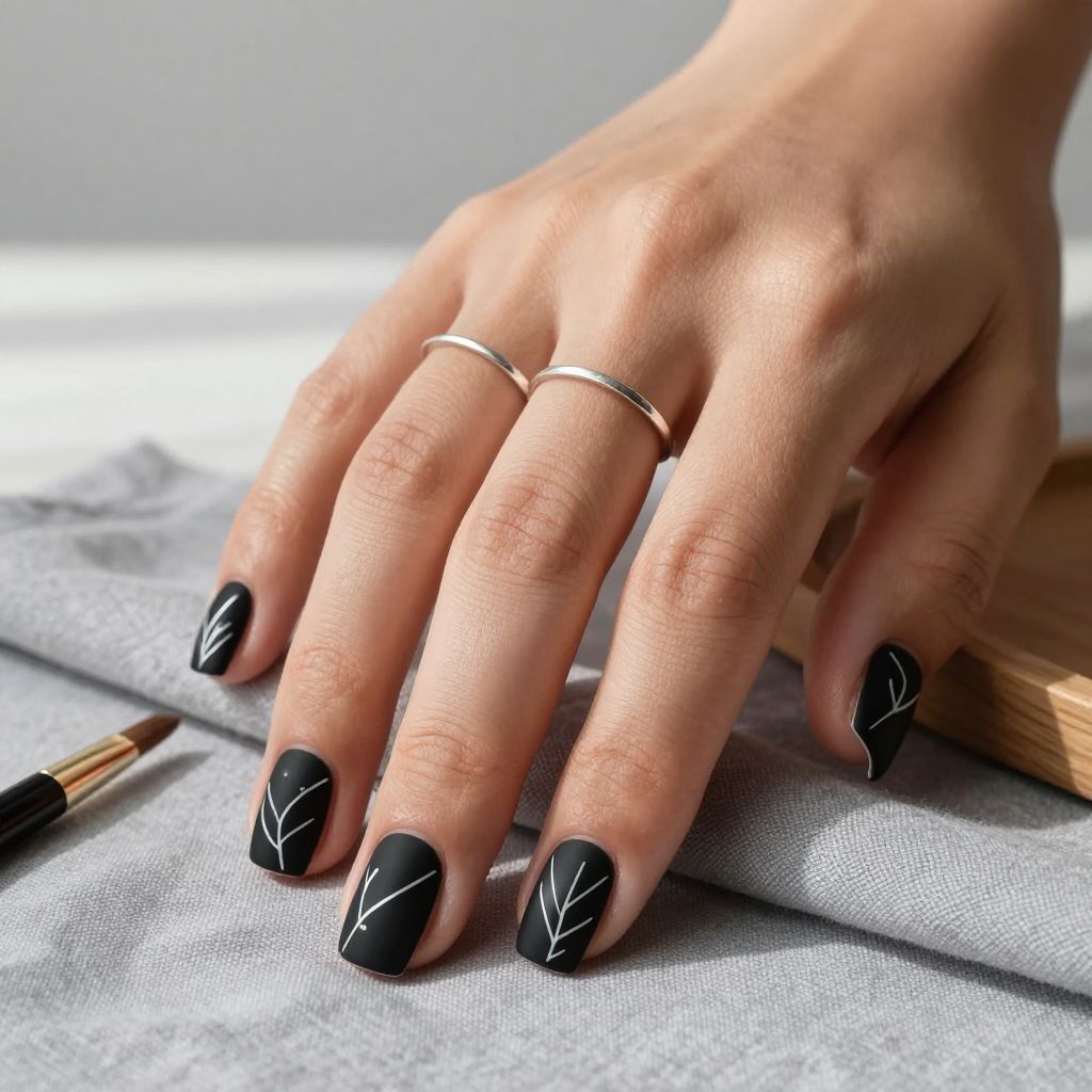 Black nail design 2