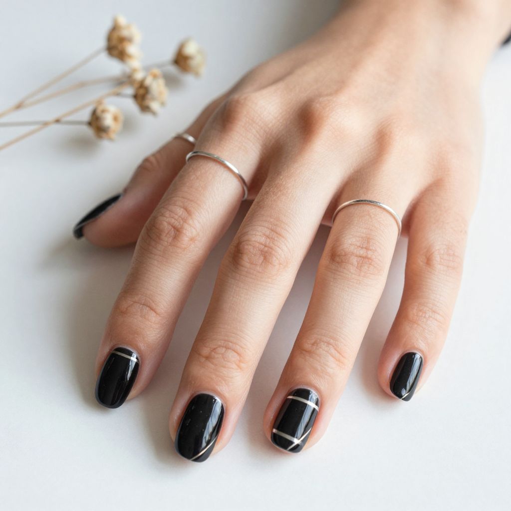 Black nail design 4