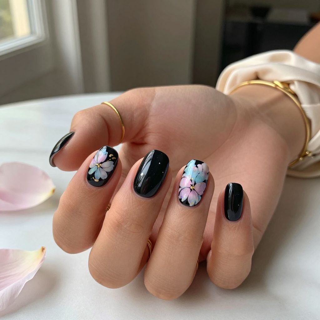 Black nail design 6