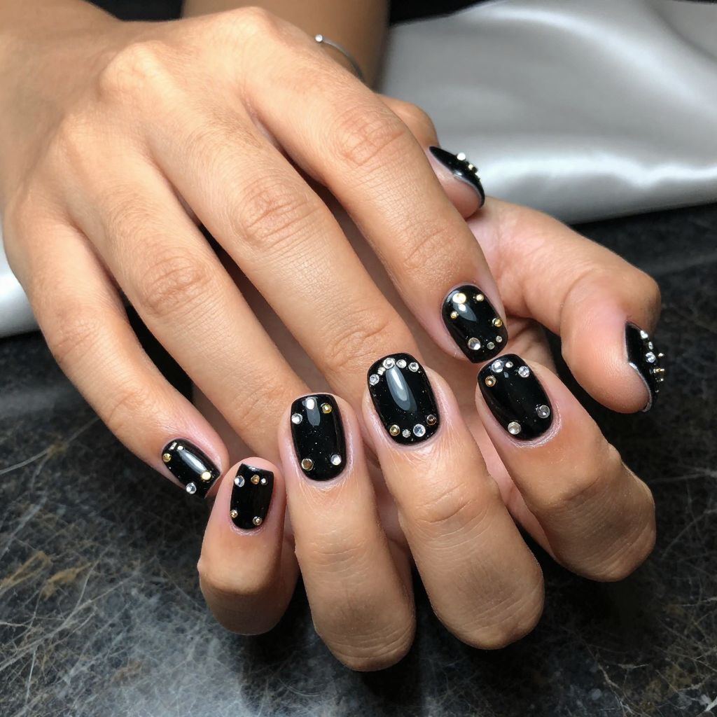Black nail design 8