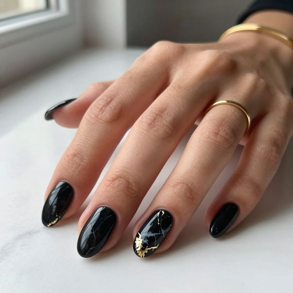 Black nail design 7