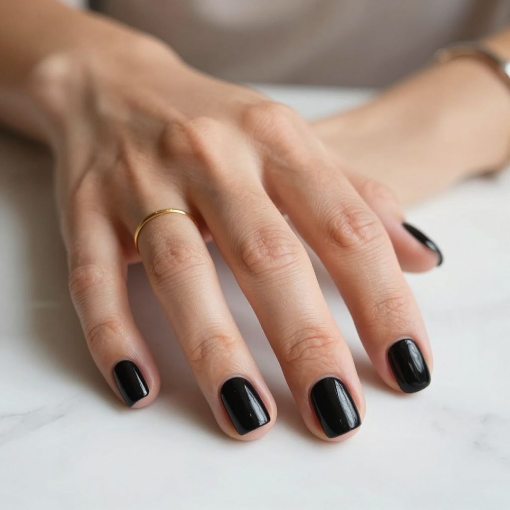 Glossy Short Black Squares