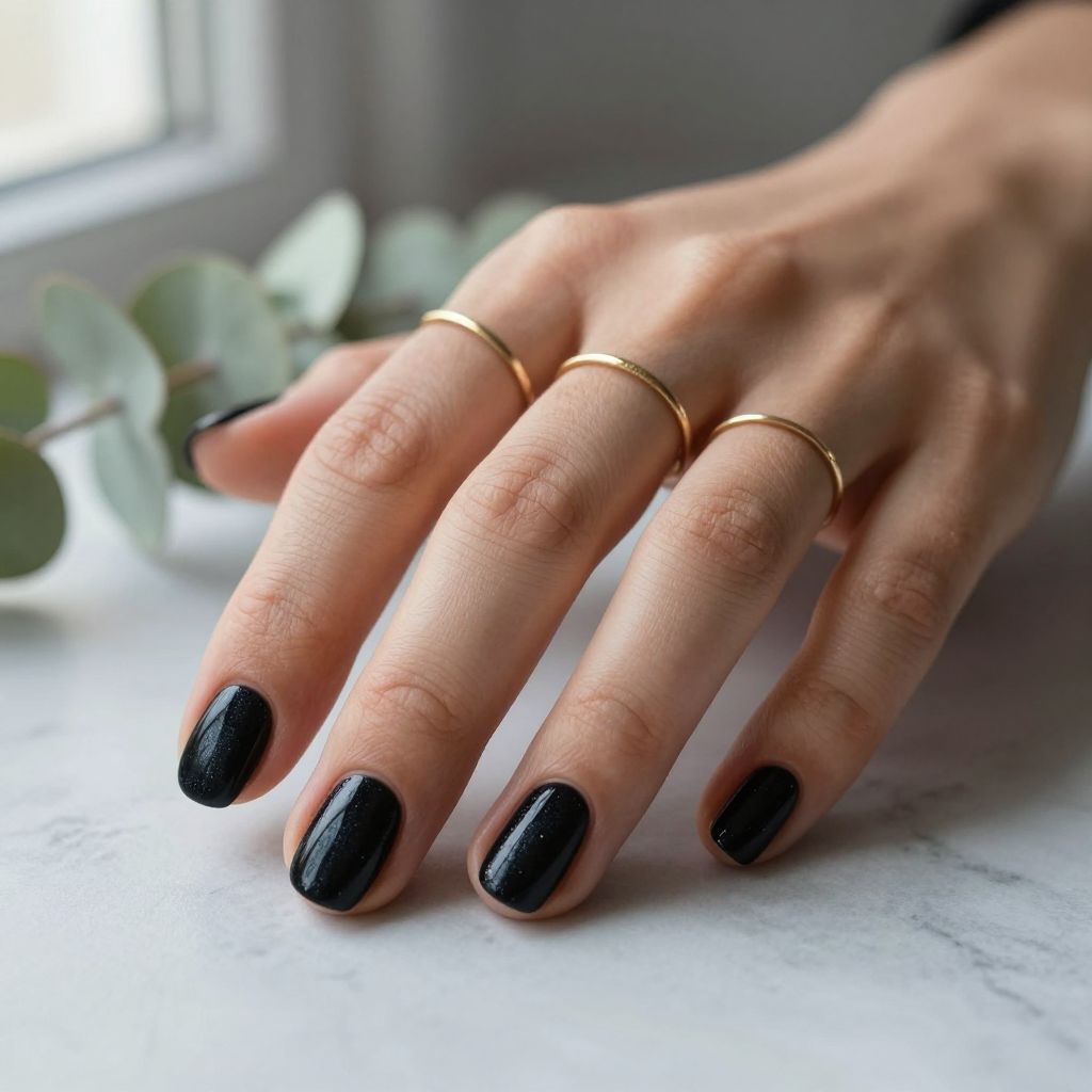 Black Velvet Short Nails