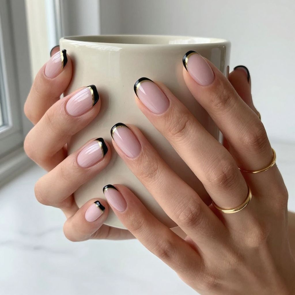 Classic Black French Tip
