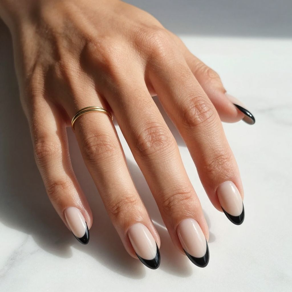 Milky White with Black Tips
