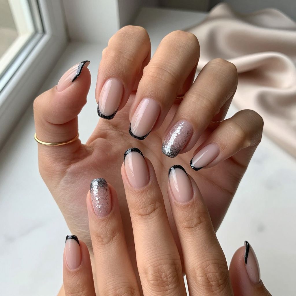 Glitter Black Tips