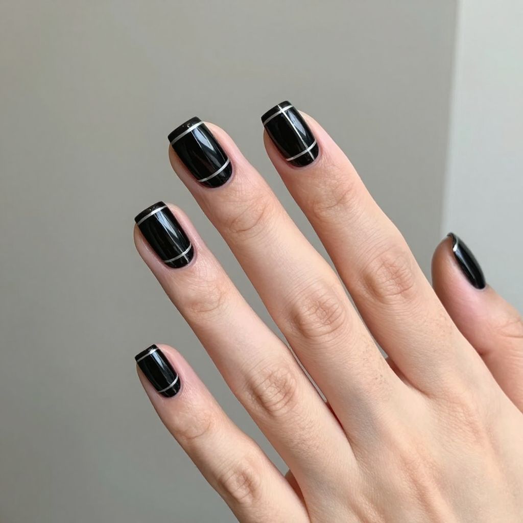 Black Valentine nail idea 11