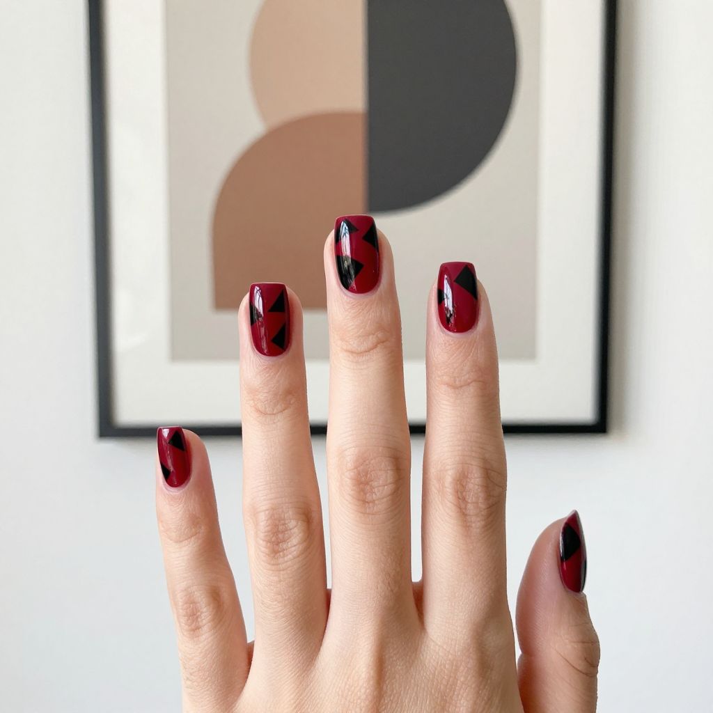 Black Valentine nail idea 2