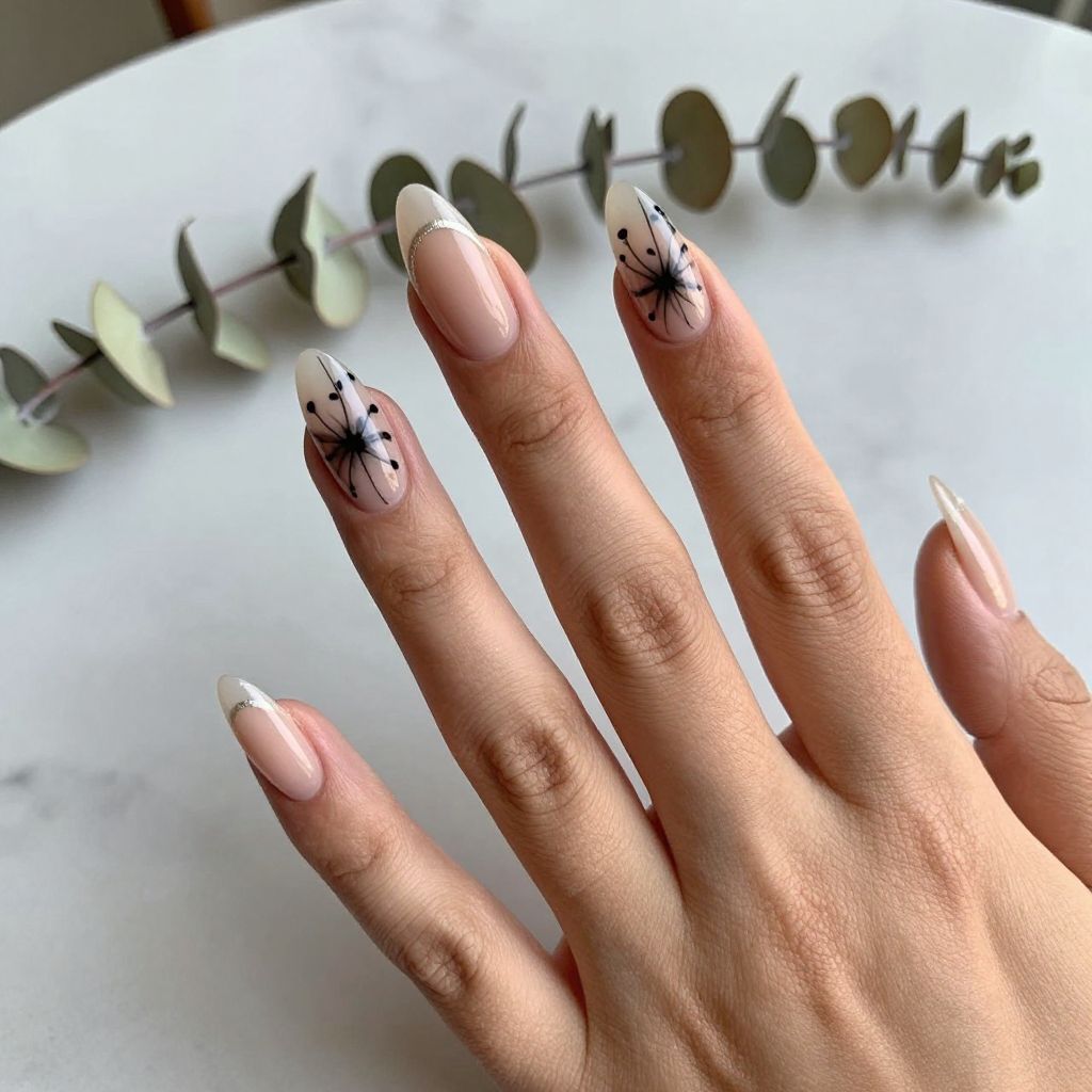 Elegant Black Bloom Outline