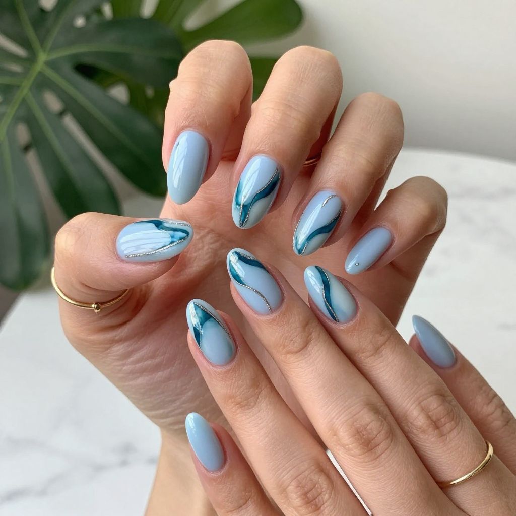 Blue Petal Marble