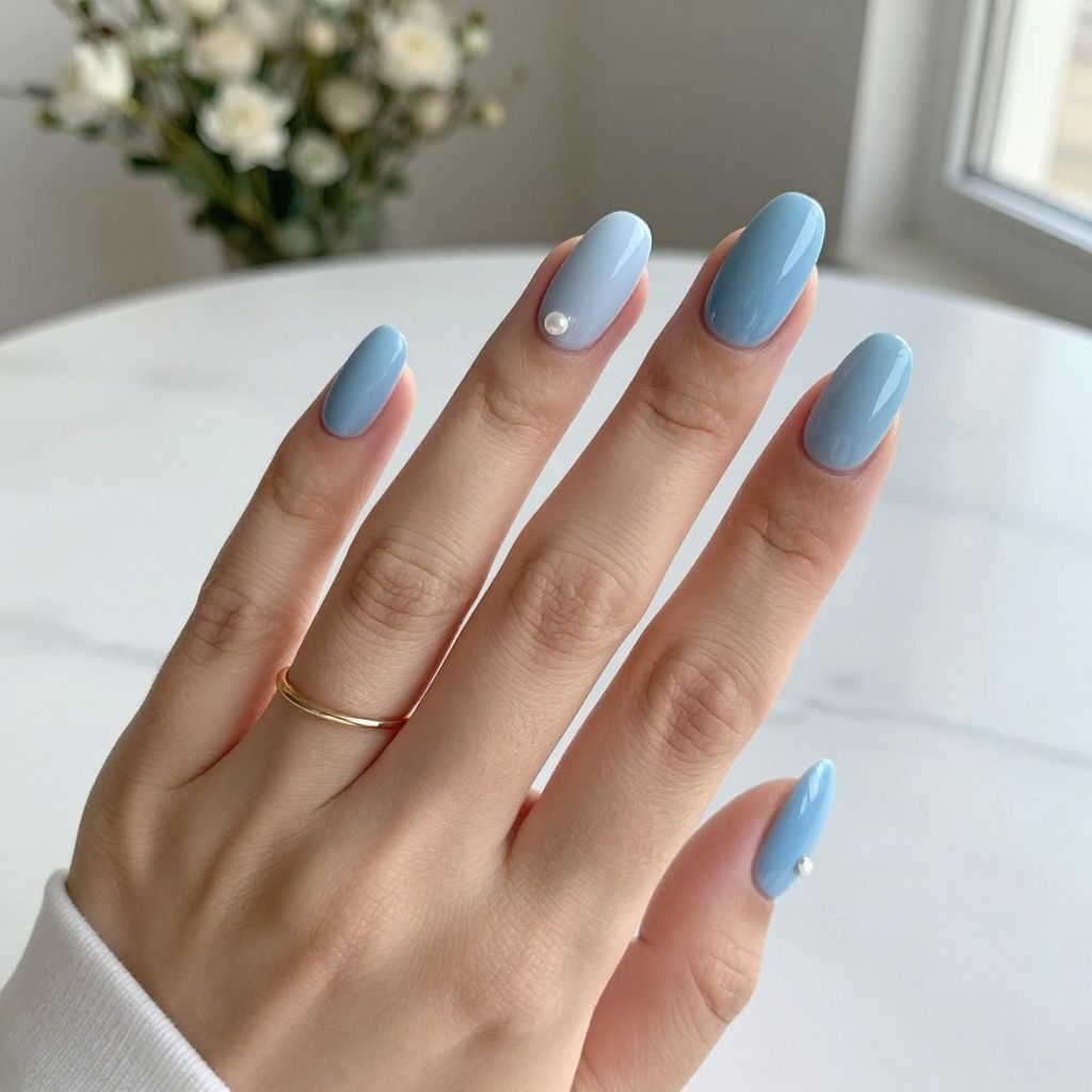 Glossy Baby Blue Almonds