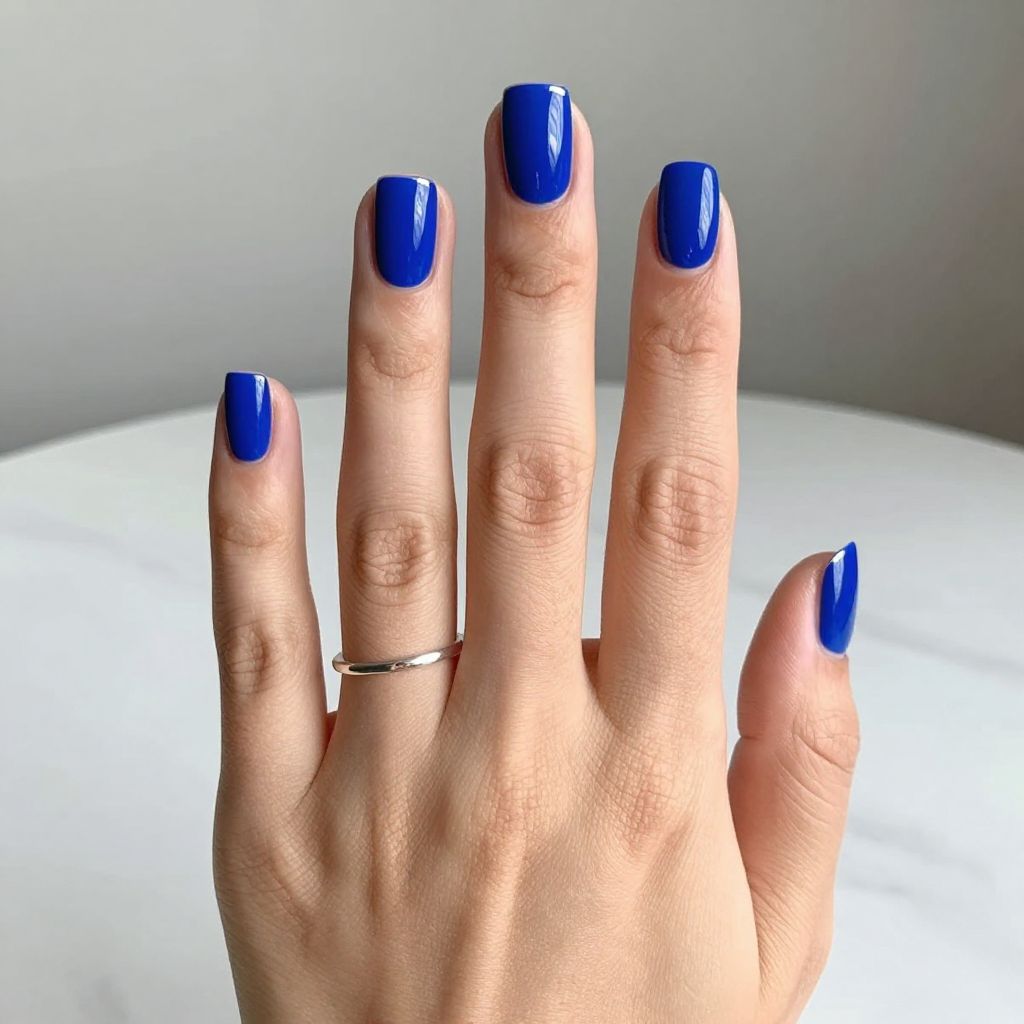 Cobalt Blue Solid Nails