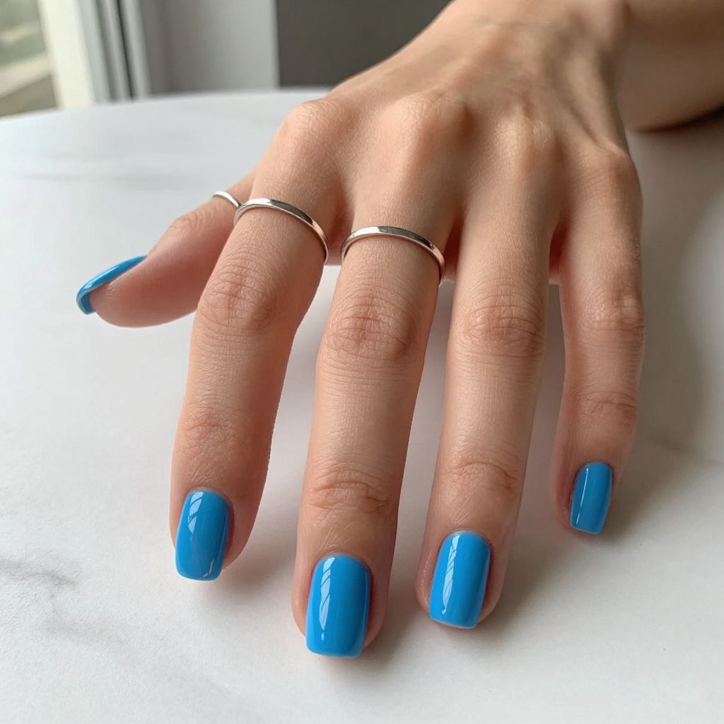Electric Blue Neon Nails