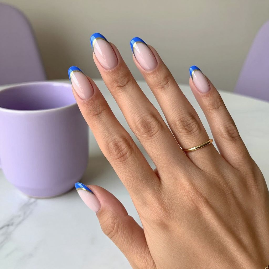 Periwinkle French Tips Nails