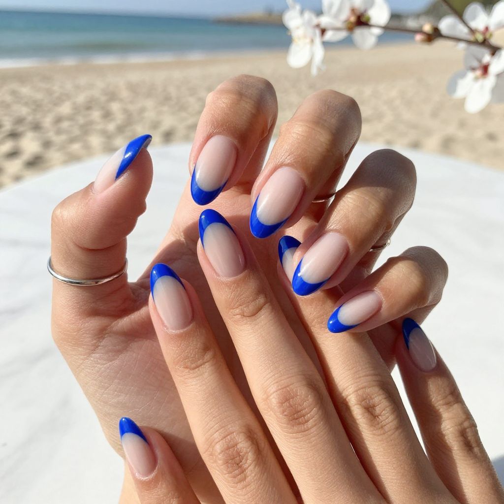 Blue And White Nail Inspo 14