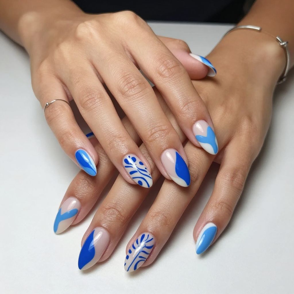 Blue And White Nail Inspo 15