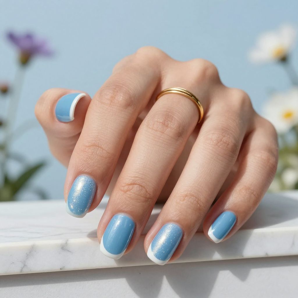 Sky Blue with Pearl Shimmer