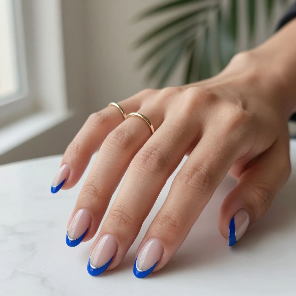 Cobalt Blue French Tips