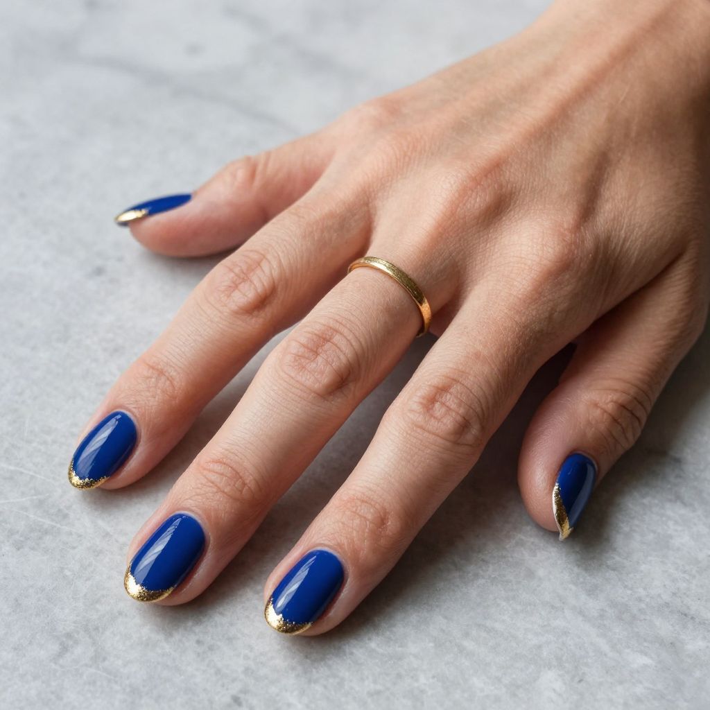 Sapphire Blue with Gold Foil