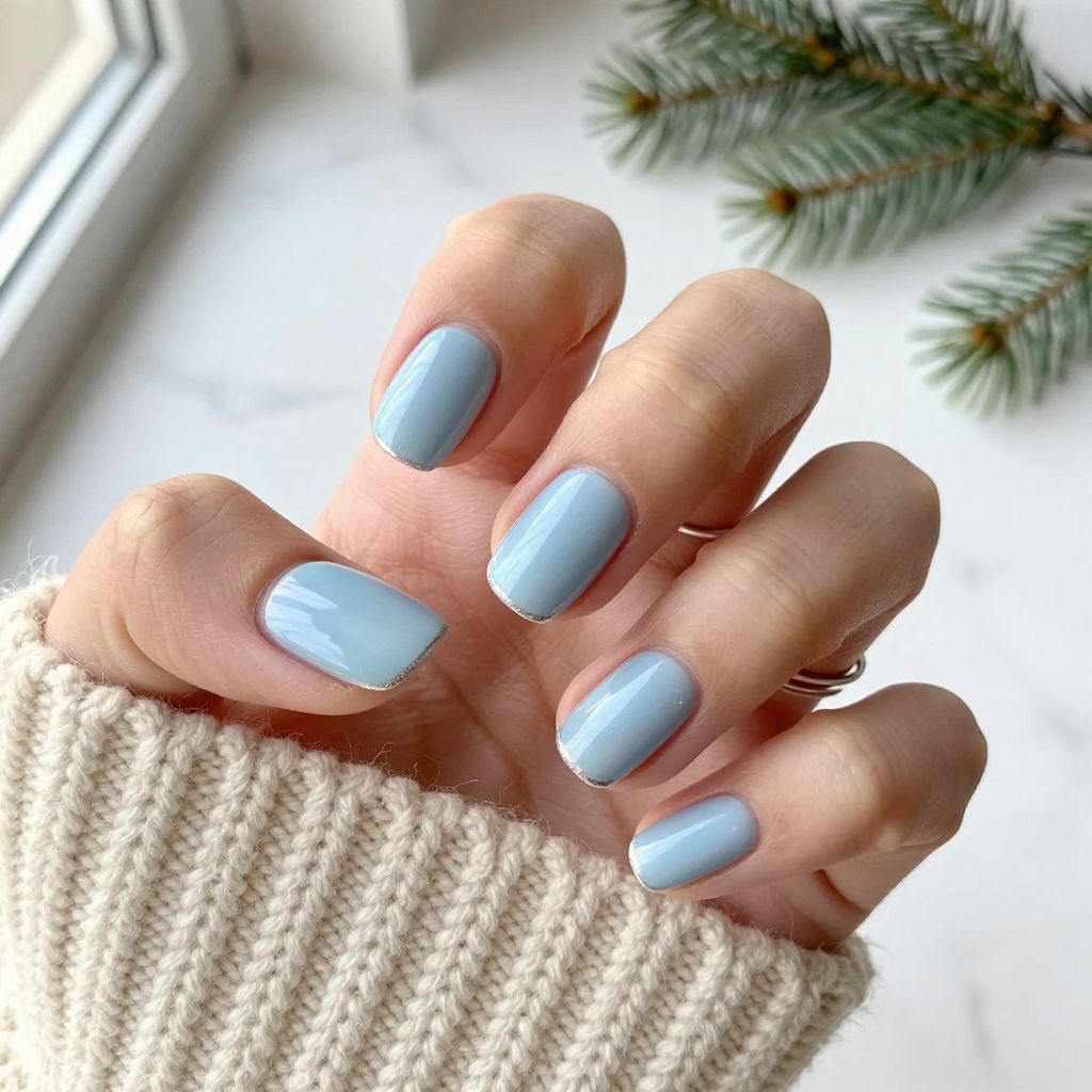 Soft Blue Aura Nails