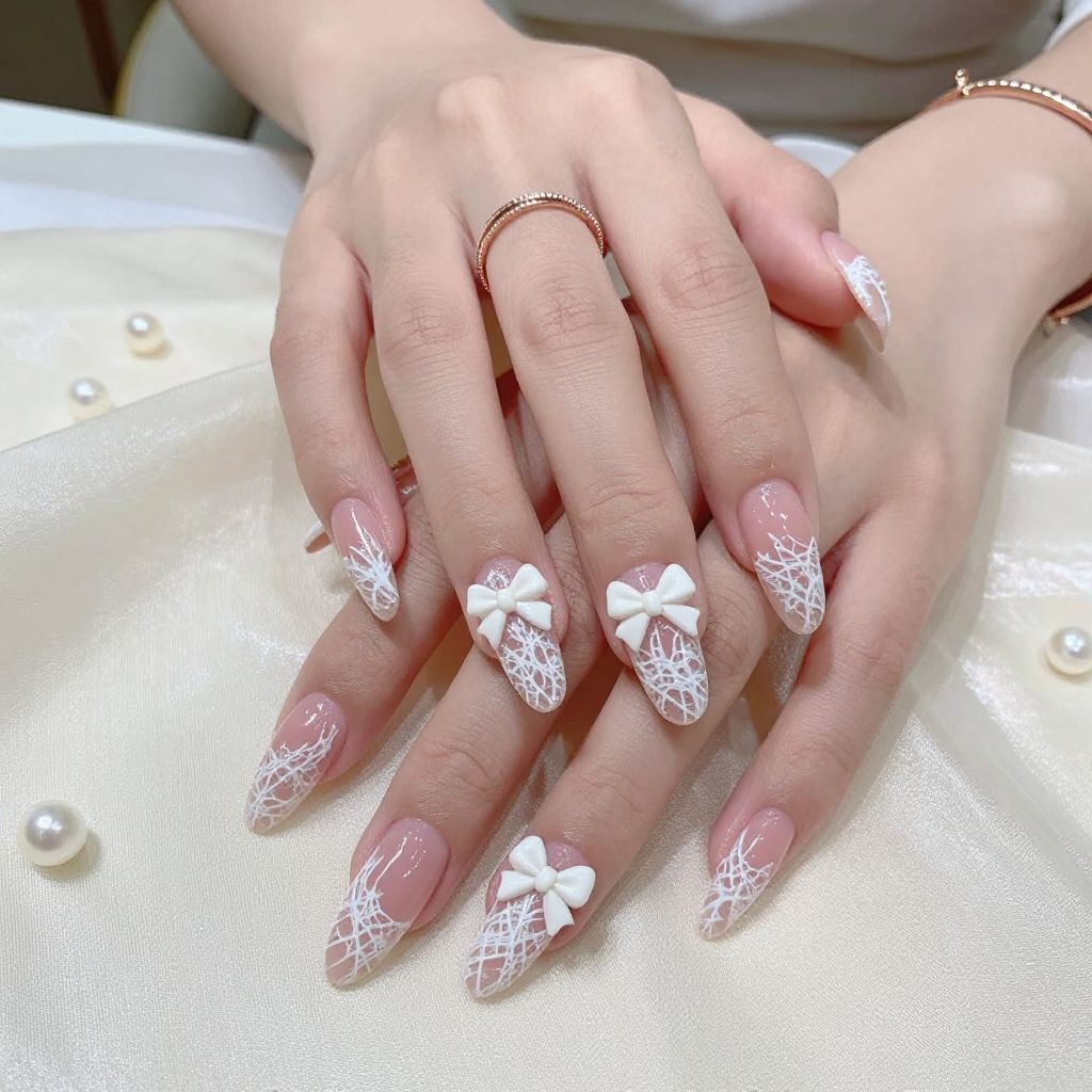 Elegant White Lace Bows