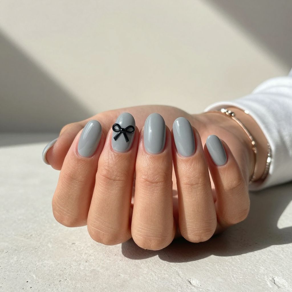 Soft Gray Bow Minimalism