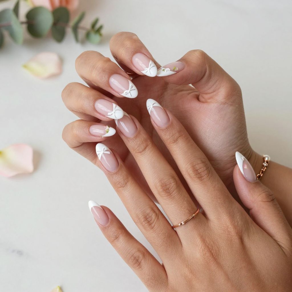 French Bow Garden Nails